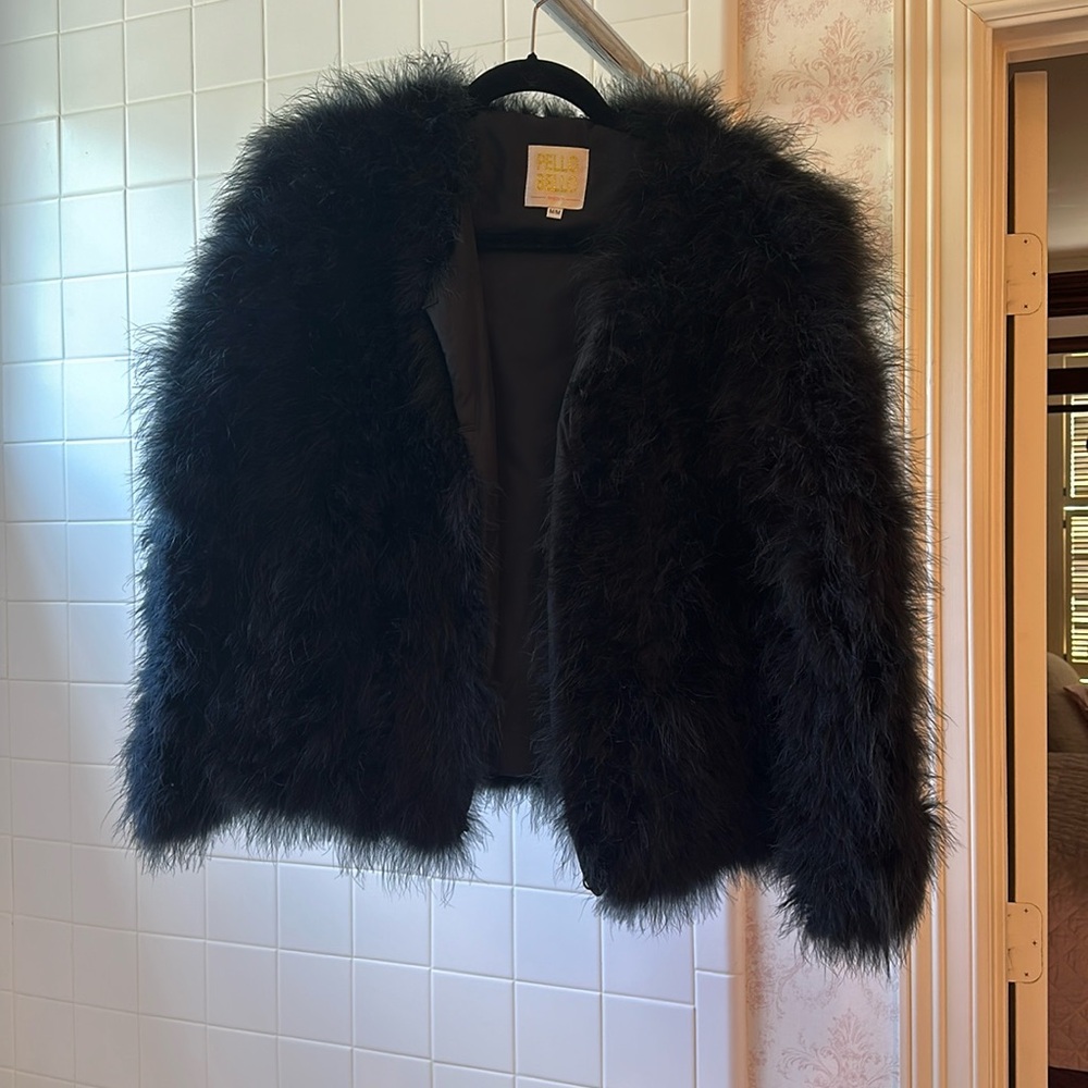 Pello Bello Black Feather Jacket